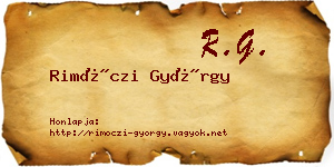 Rimóczi György névjegykártya